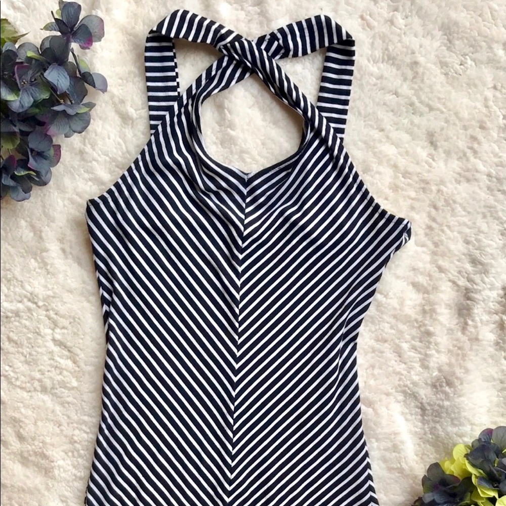 Black and White Striped Maxi Sun Dress Body Con